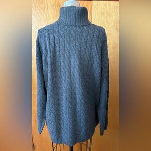 Charter club 2 ply cashmere cable knit turtleneck sweater size L new